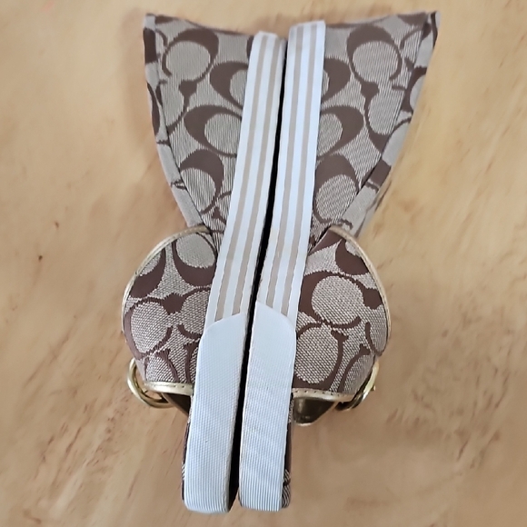 Coach Women's Brown Wedge Sandals - Picture 5 of 14